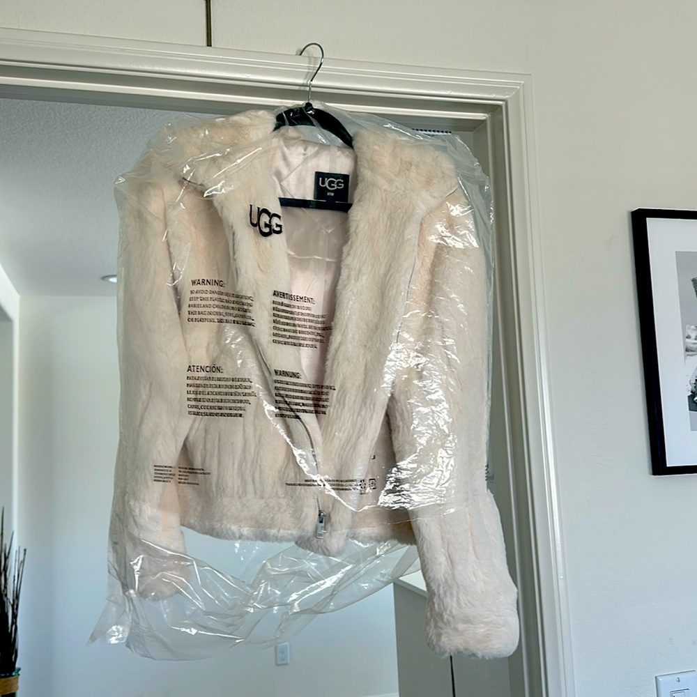 rabbit fur jacket by ugh with tags
